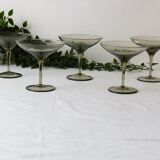 Set de 5 coupes en verre fumé