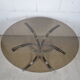 Glass round table chrome feet