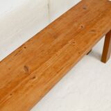 Pair of brutalist benches. Wood. France. Circa 1960.