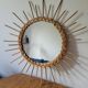 Round rattan sun mirror