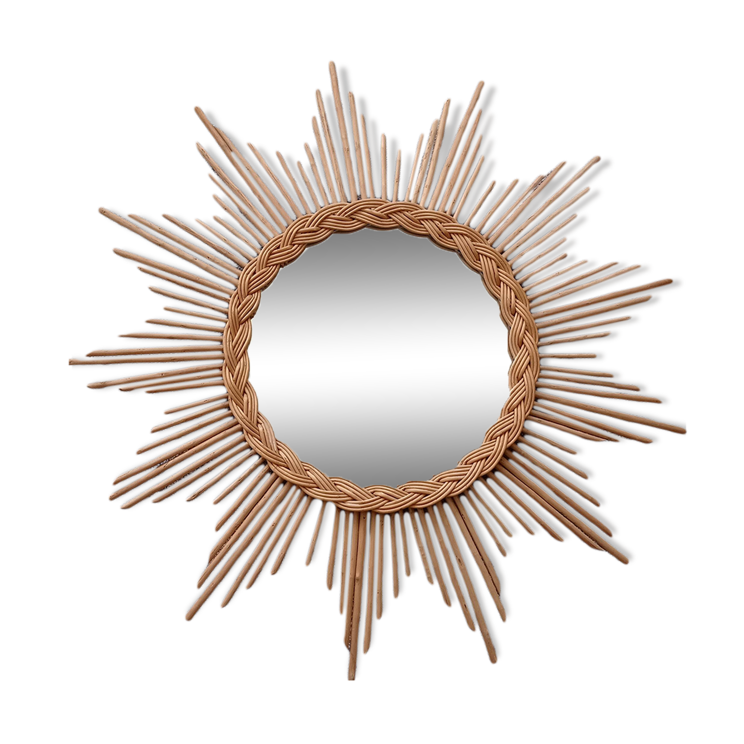 Rattan mirror