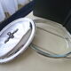 Oval-shaped covered gratin dish in Silver Metal