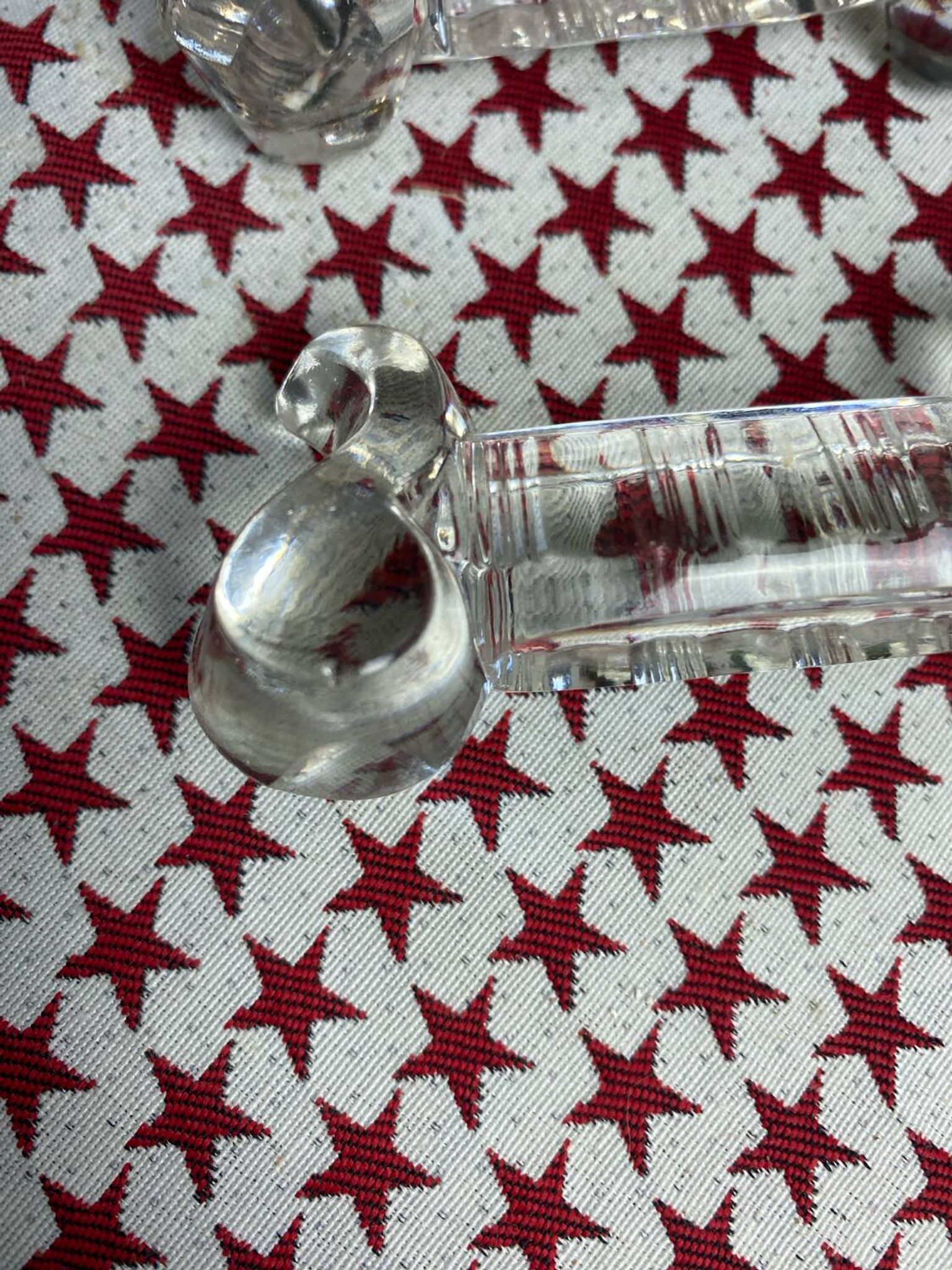 Set of 6 antique molded glass knife rests