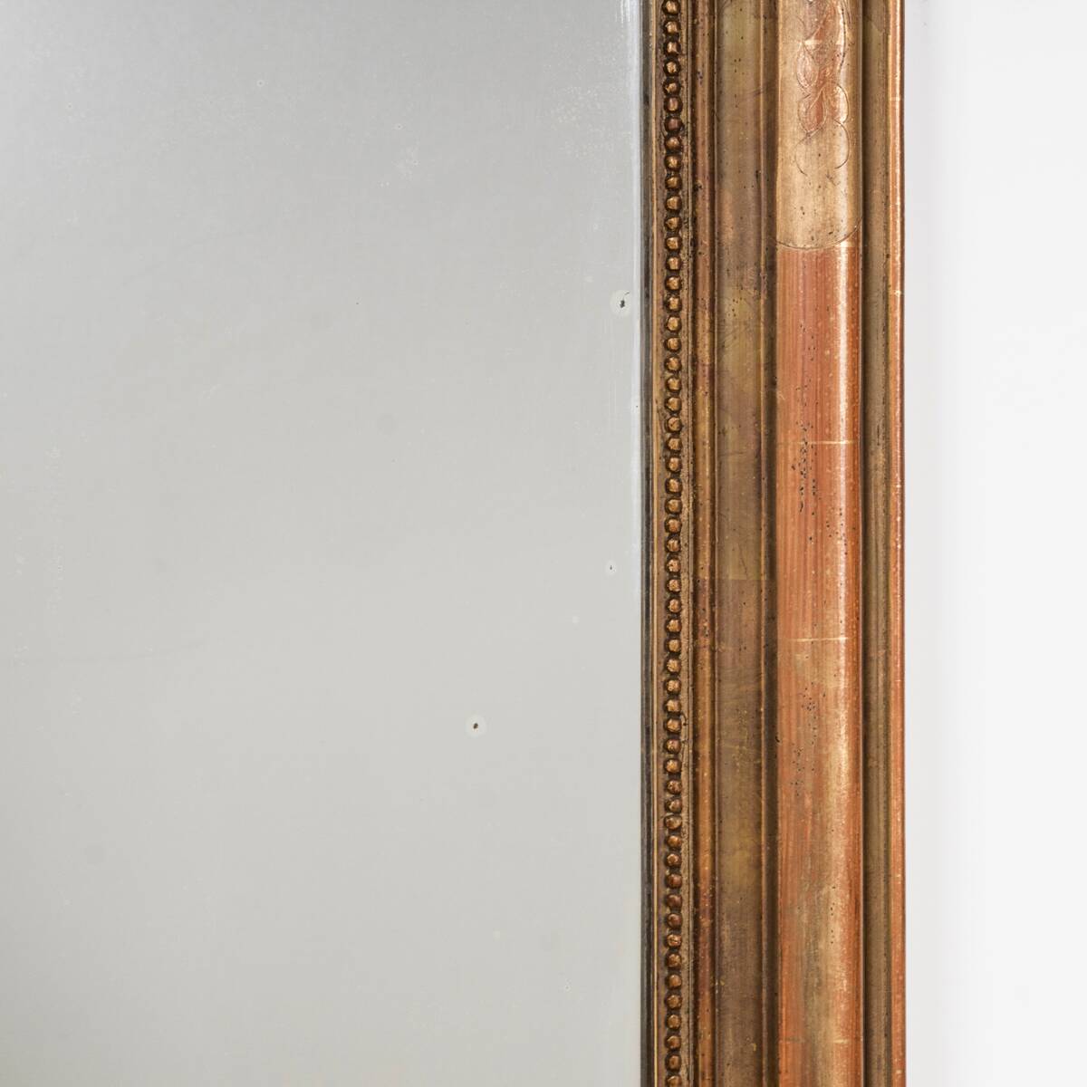 Large Antique 19th C Louis Philippe Gold Rouge Mirror