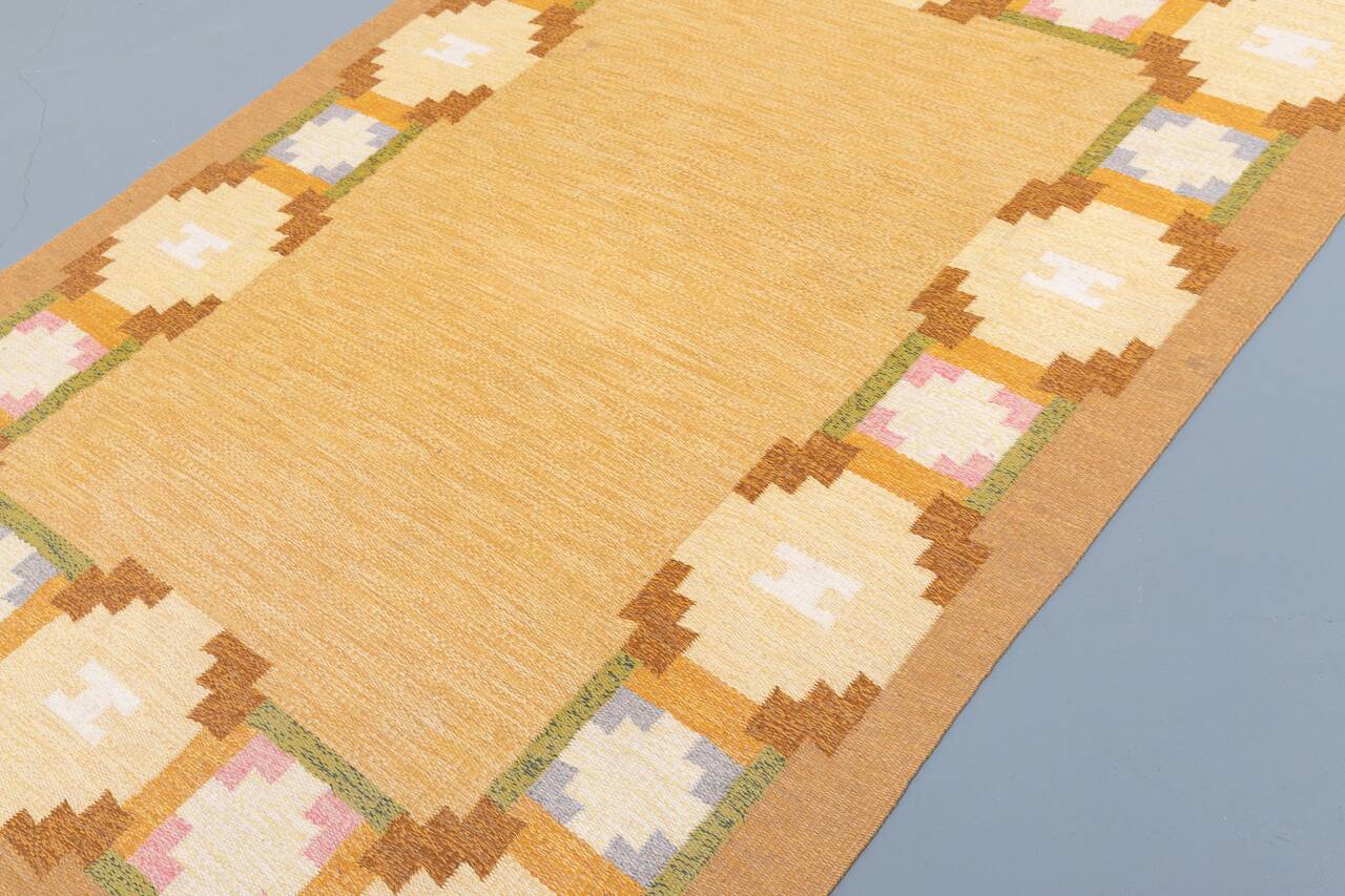 Vintage Doris Leslie Blau Collection Flat-Weave Rug by Ingegerd Silow, Sweden