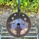 Brown metal eyeball pendant light by LITA vintage 1970
