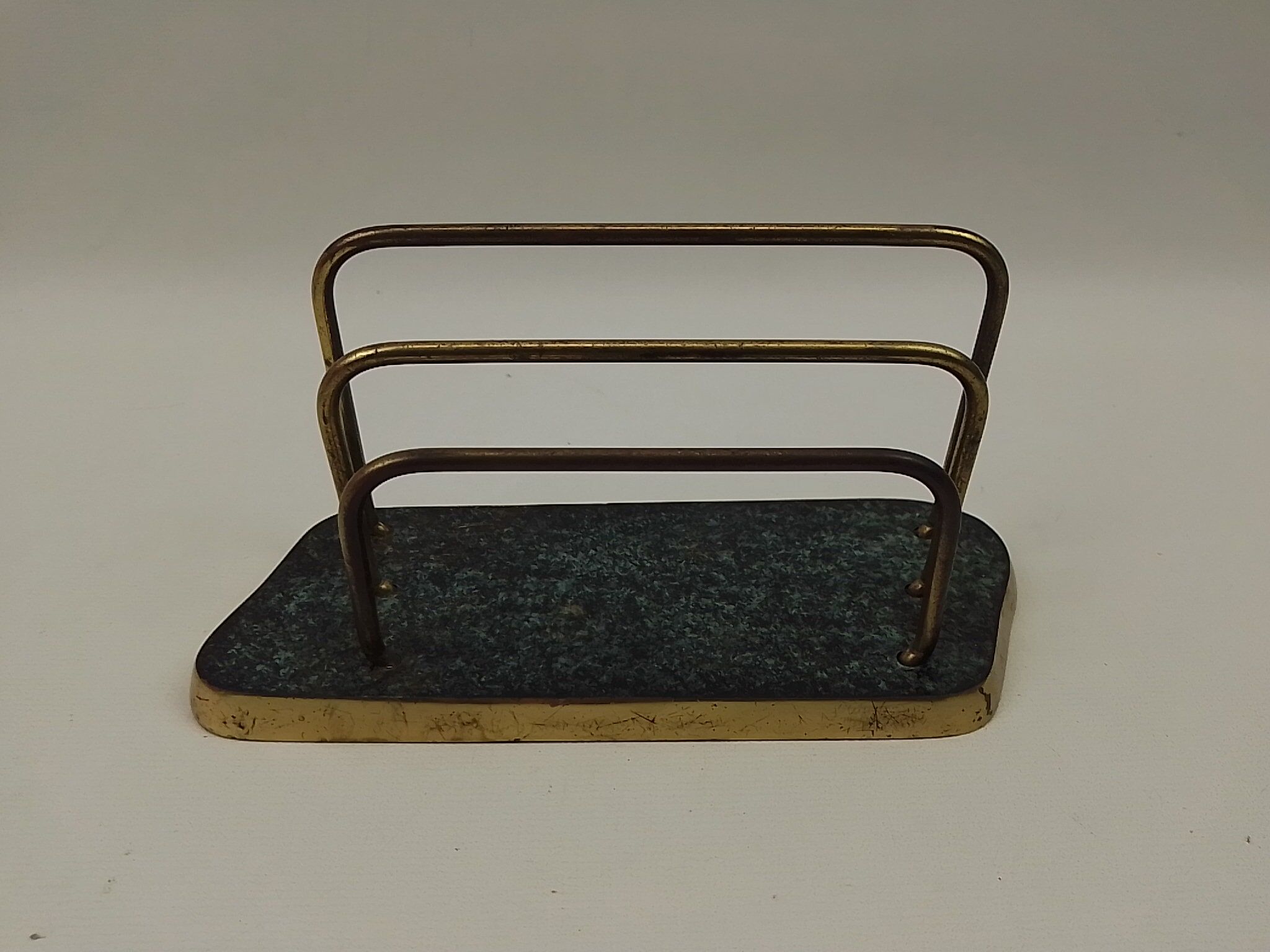 Old brass desk set, 3 pieces