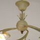 Stunning Italian Vintage 3 Light Tole Chandelier With Blown Glass Shades 4646