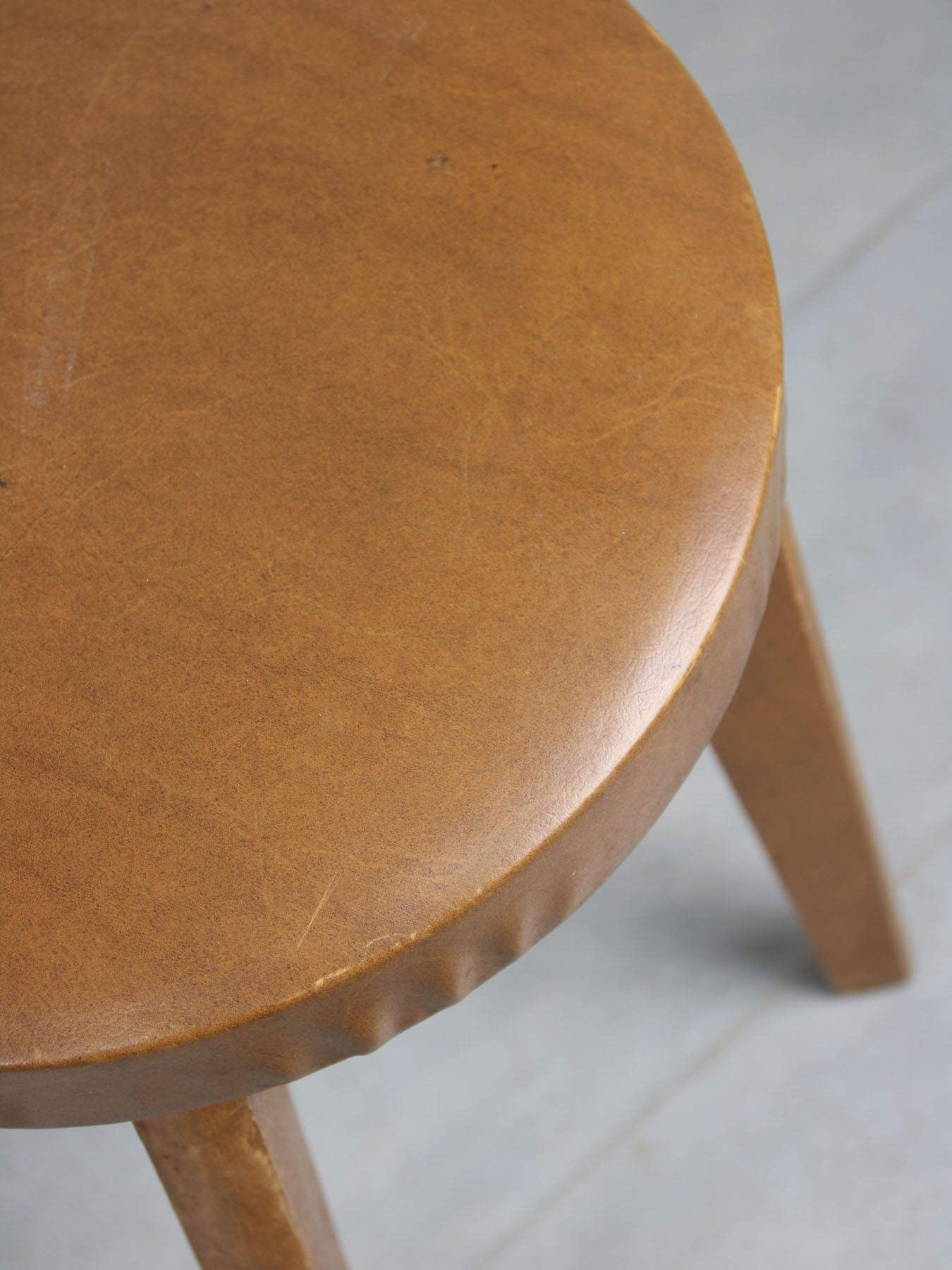 Mid-century brown leatherette stools