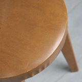 Tabourets en similicuir brun