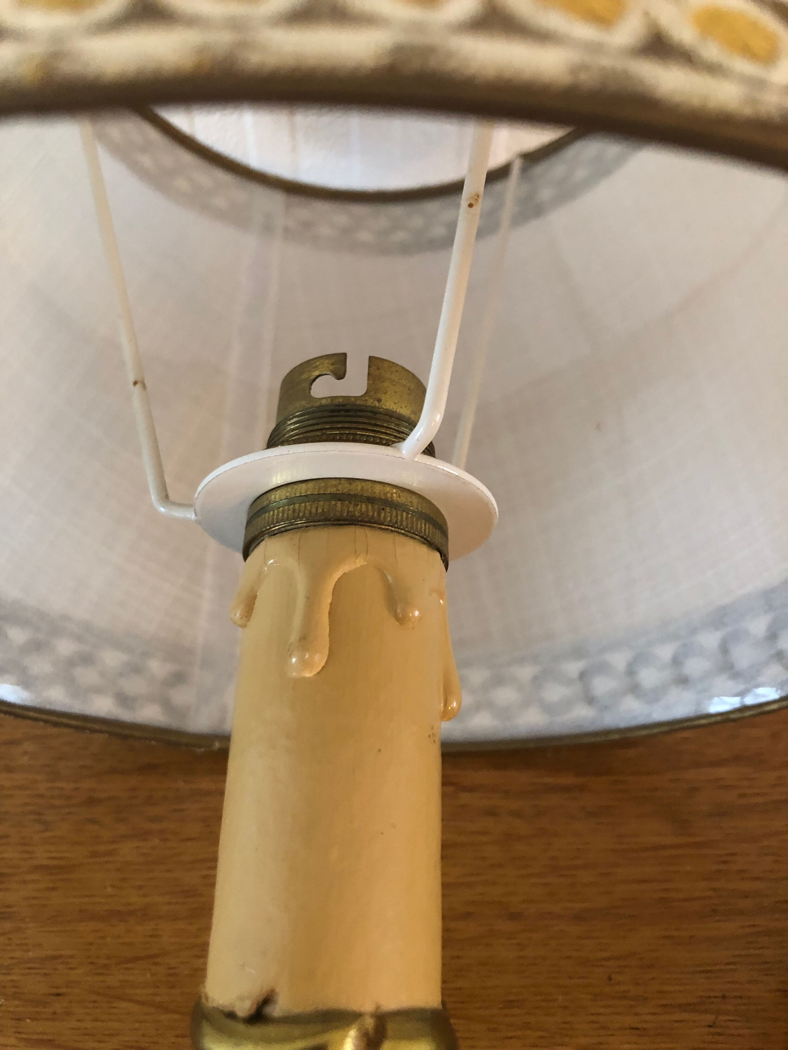 Bedside lamp Vintage foot solid brass year 60