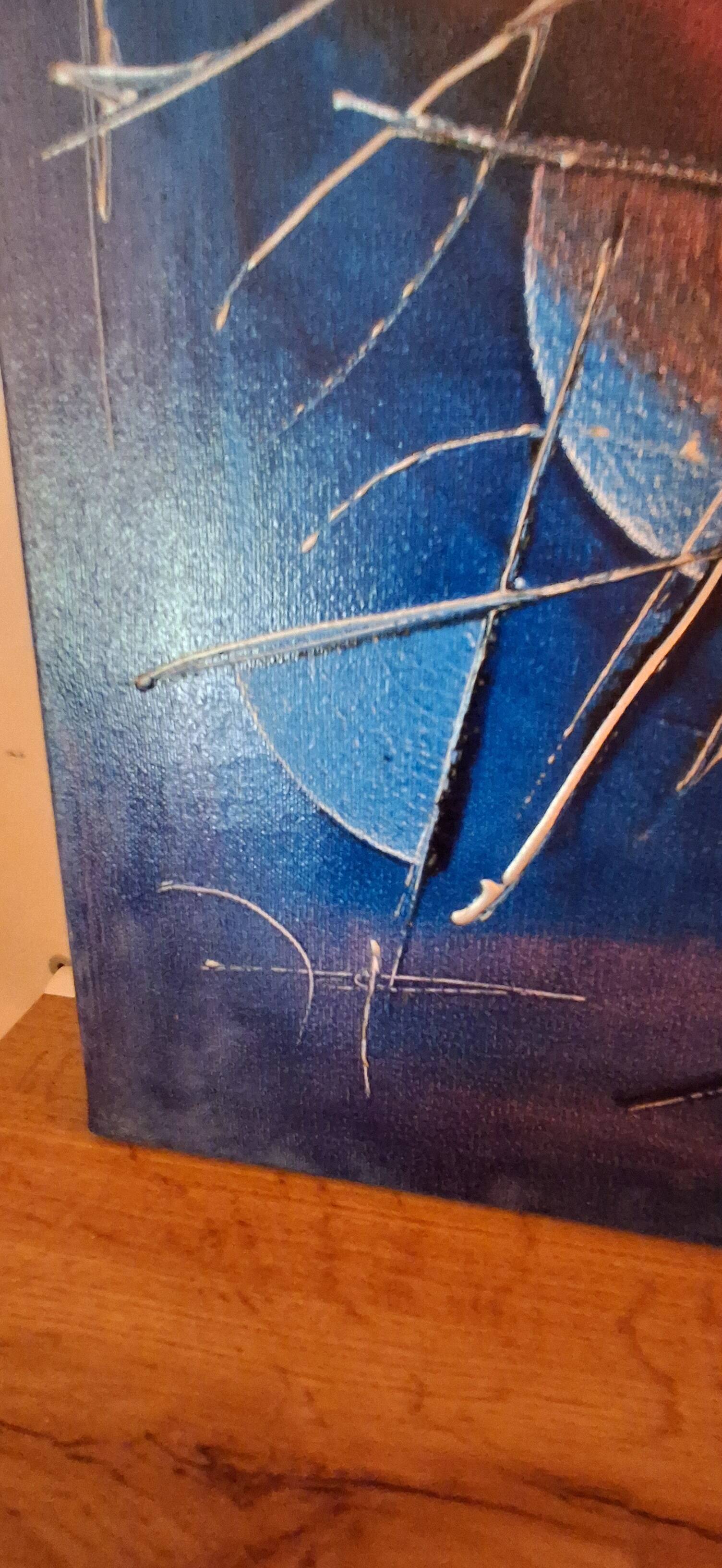 Original Abstract Table - "Admiral" by Christian Guillot 61x50cm