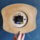 Vintage formica clock silent wall pendulum 60s "Yellow"