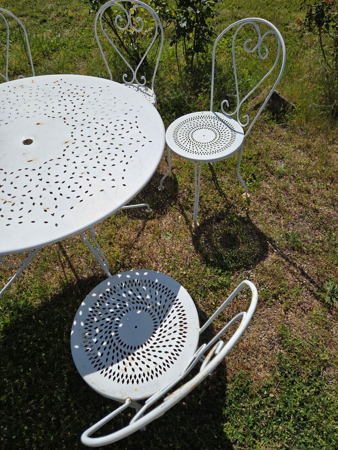 Salon de jardin en fer forgé mid-century