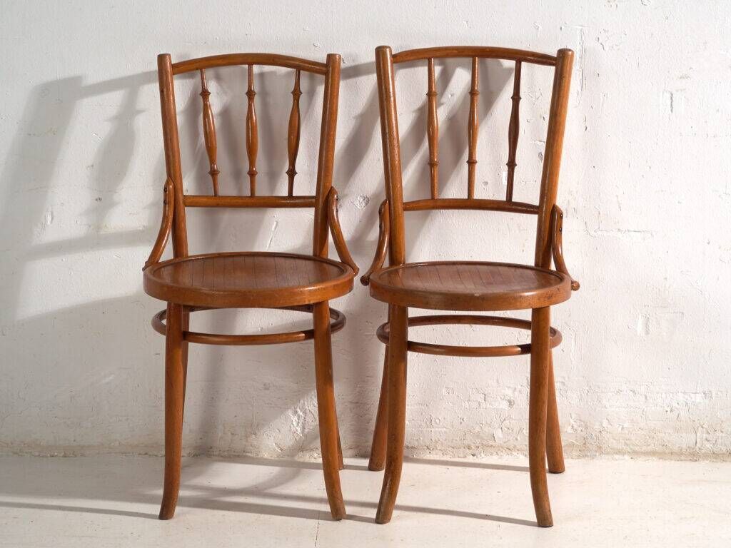 Antique bentwood chairs in Thonet style – Hungary, circa 1960 #8 – Set of 2 pieces