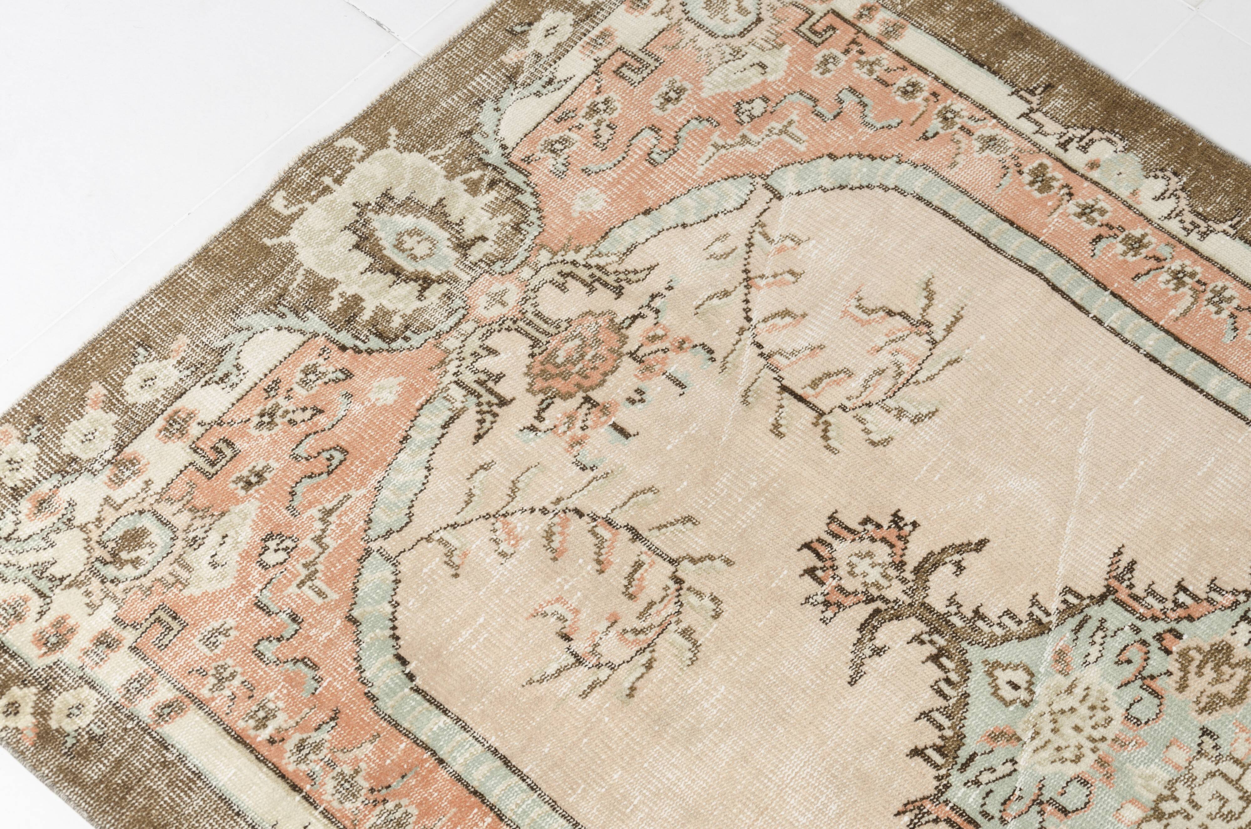 Geometric Handknotted Wool Rug