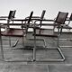 Set of 5 Cantilever MG5 chairs by Matteo Grassi in brown leather