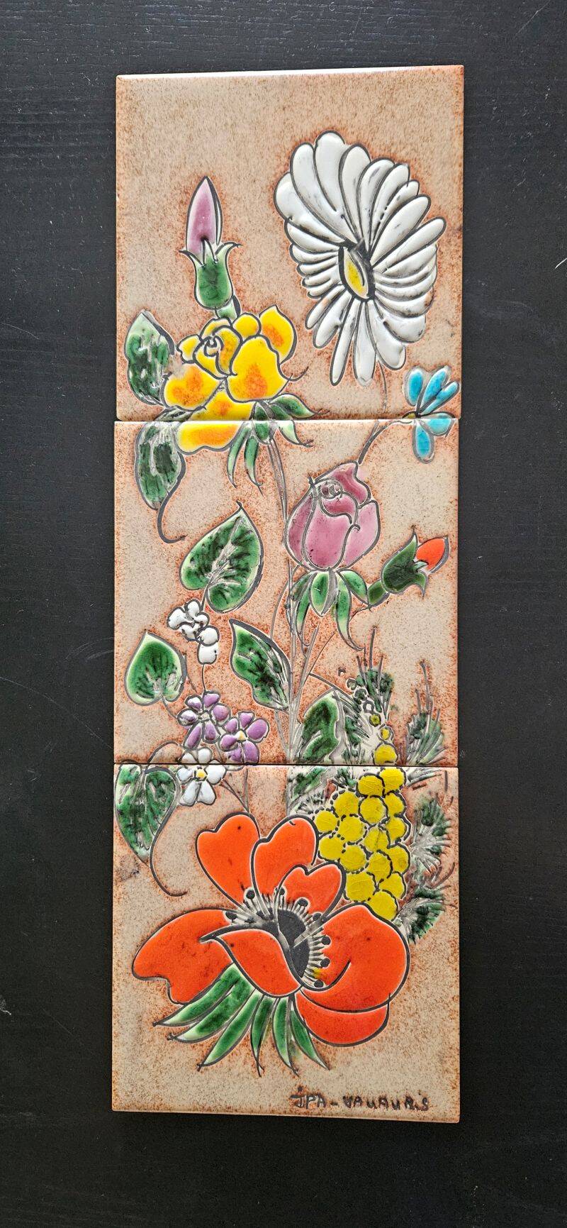 Jean-Paul ARNONE - Vallauris Frieze of 3 Earthenware Tiles, Year 1960