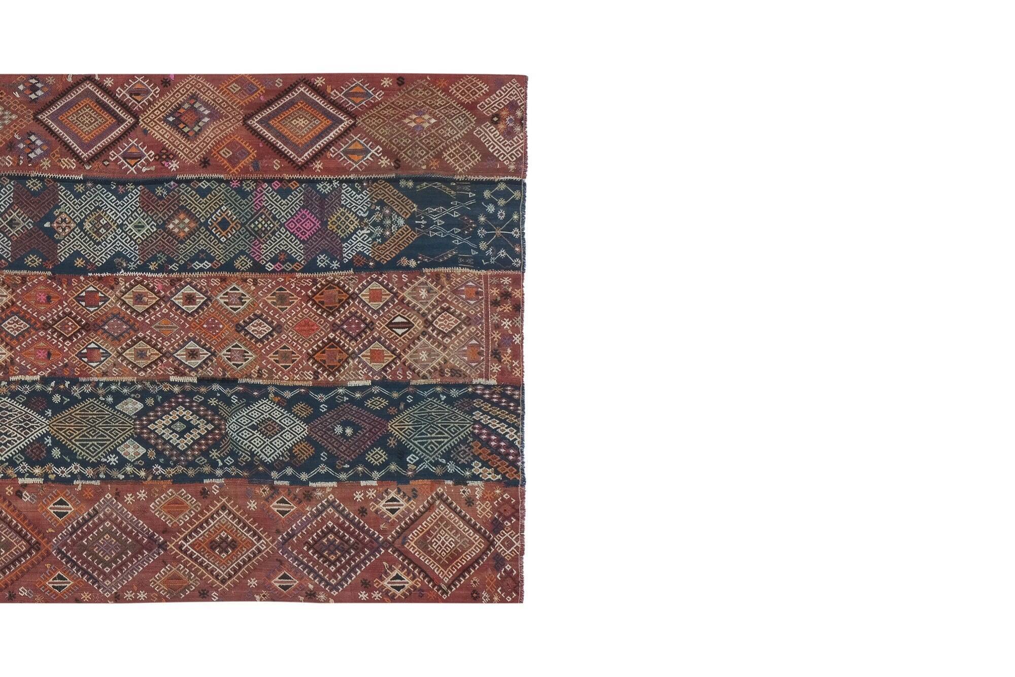 Vintage Turkish kilim handwoven 156x377 cm