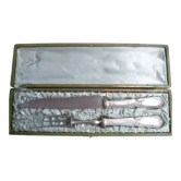 Meat cutting service in silver plate art nouveau