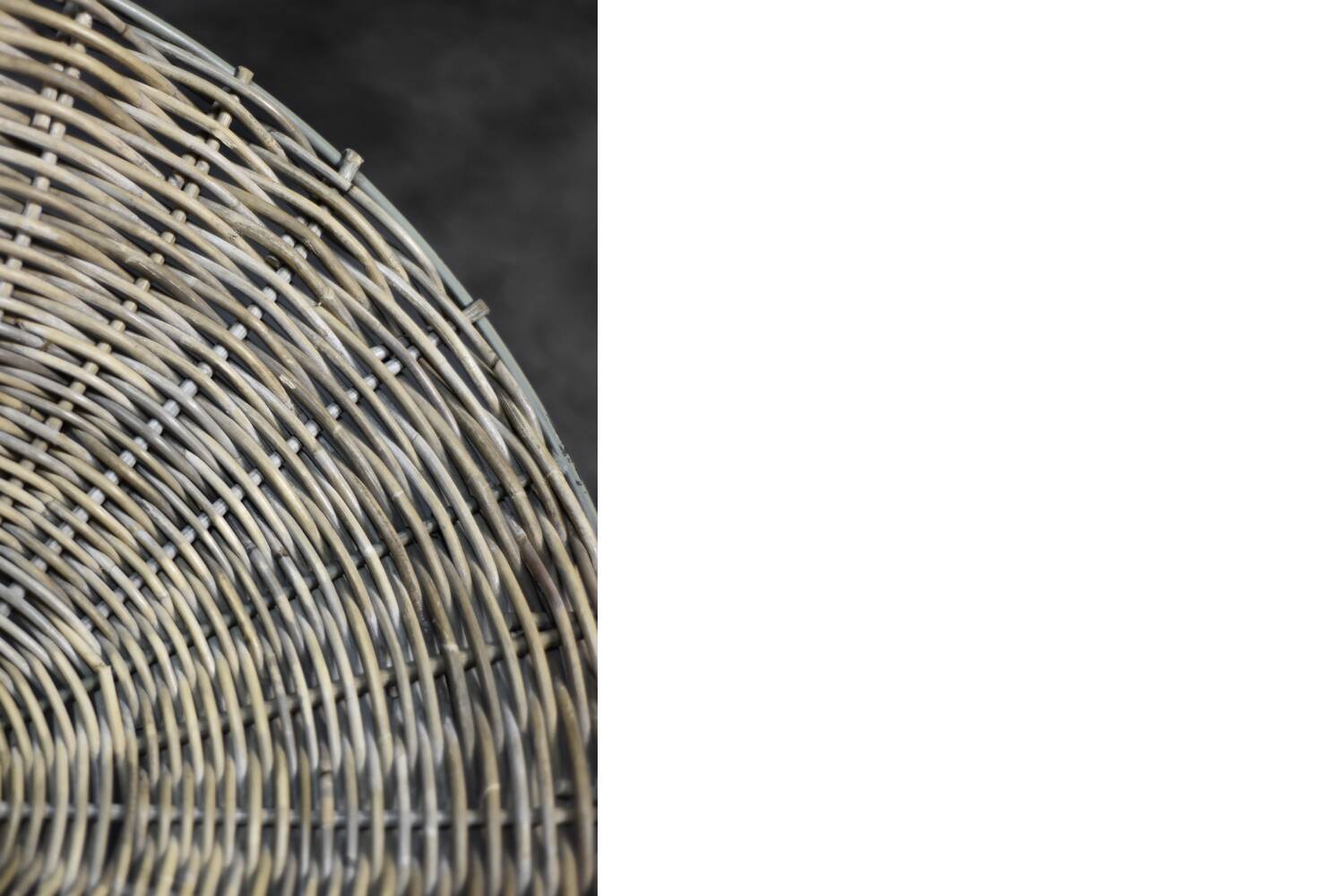 Vintage Mid-Century German Modern Round Woven Bamboo Armchair, 1960s