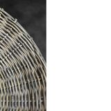 Vintage Mid-Century German Modern Round Woven Bamboo Armchair, 1960s