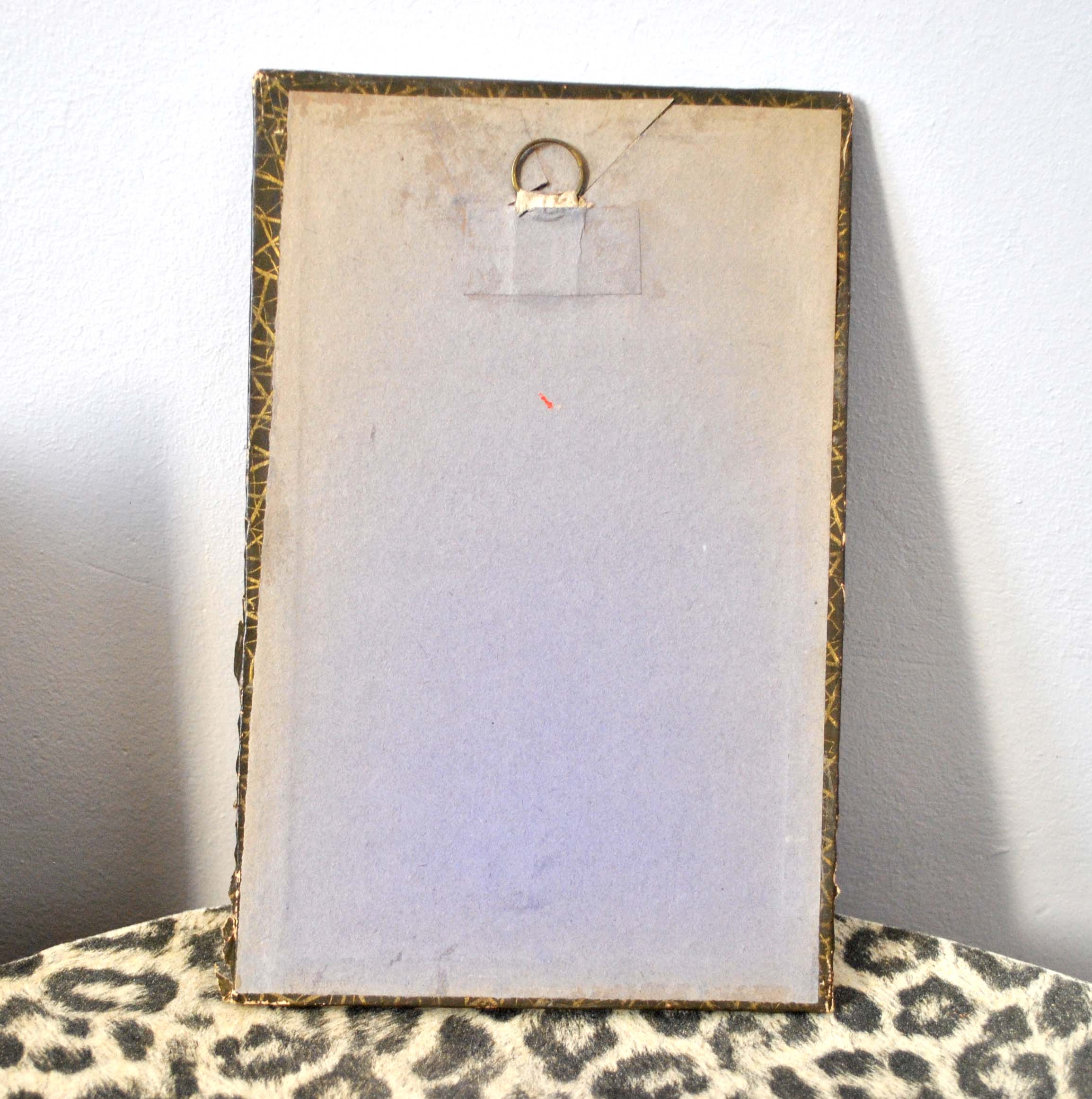 Fashion engraving under glass "Parisian costumes 1694" from 1817 - Hats caps cornettes