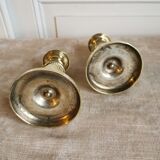 Pair of candlesticks in polished bronze Directoire d'époque