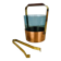 Scandinavian ice bucket in smoked glass and copper, vintage.
