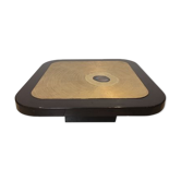 Table basse en laiton gravé de pierre bleue d'Agathe, 1987
