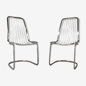 Pair of vintage chairs by Gastone Rinaldi 1970