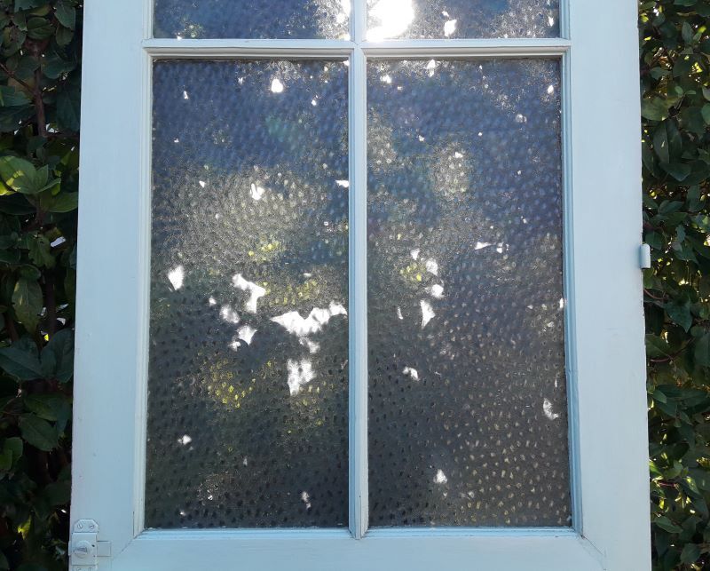 Glass door 82,8x215,3cm old translucent glazing