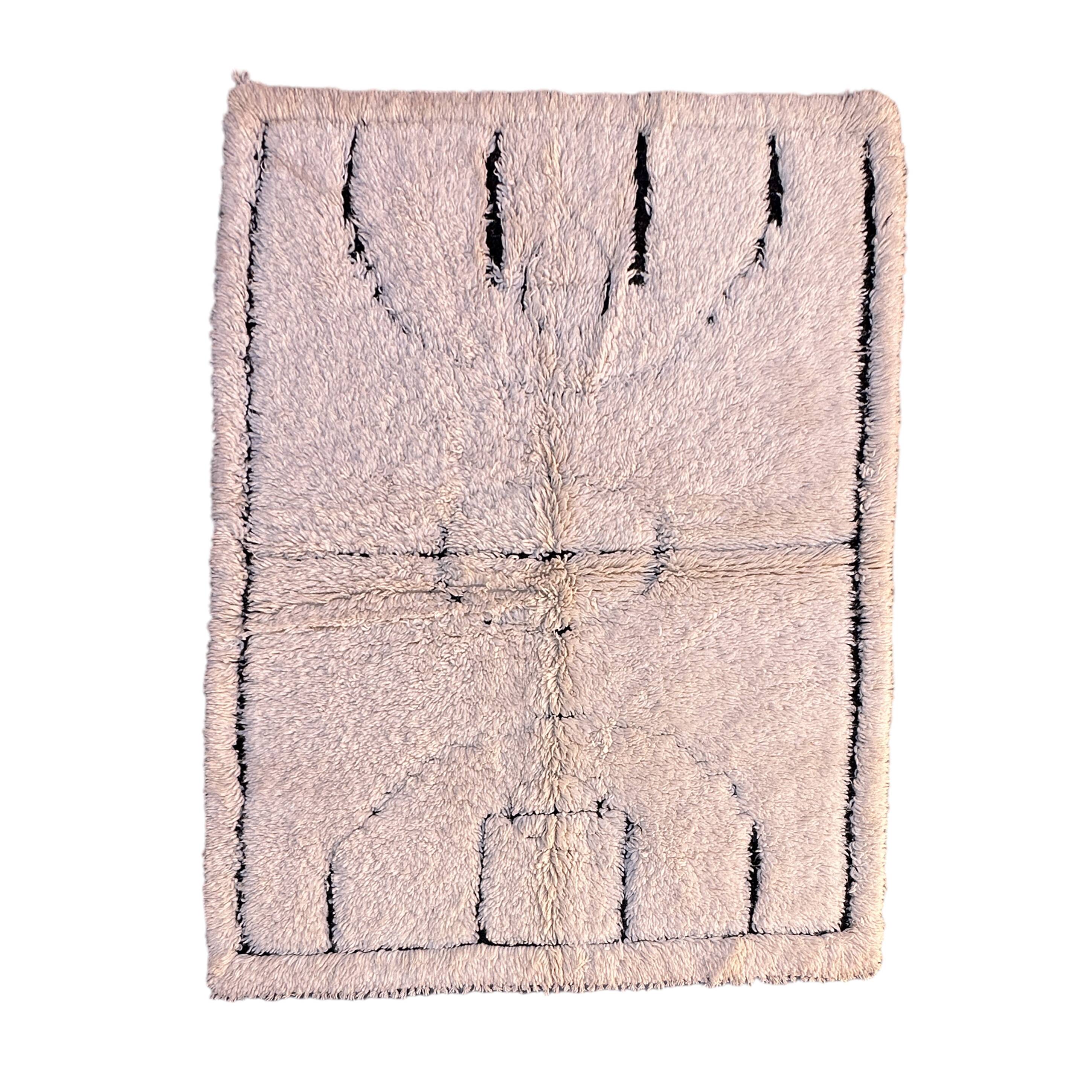 White Marmoucha Moroccan rug - 200 x 148 cm