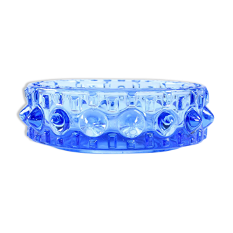 Midcentury bowl in blue glass, design by Frantisek Pečený, czechoslovakia 1960s