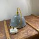 Domed dome suspension in gray and white enamelled sheet metal 18th new electrification