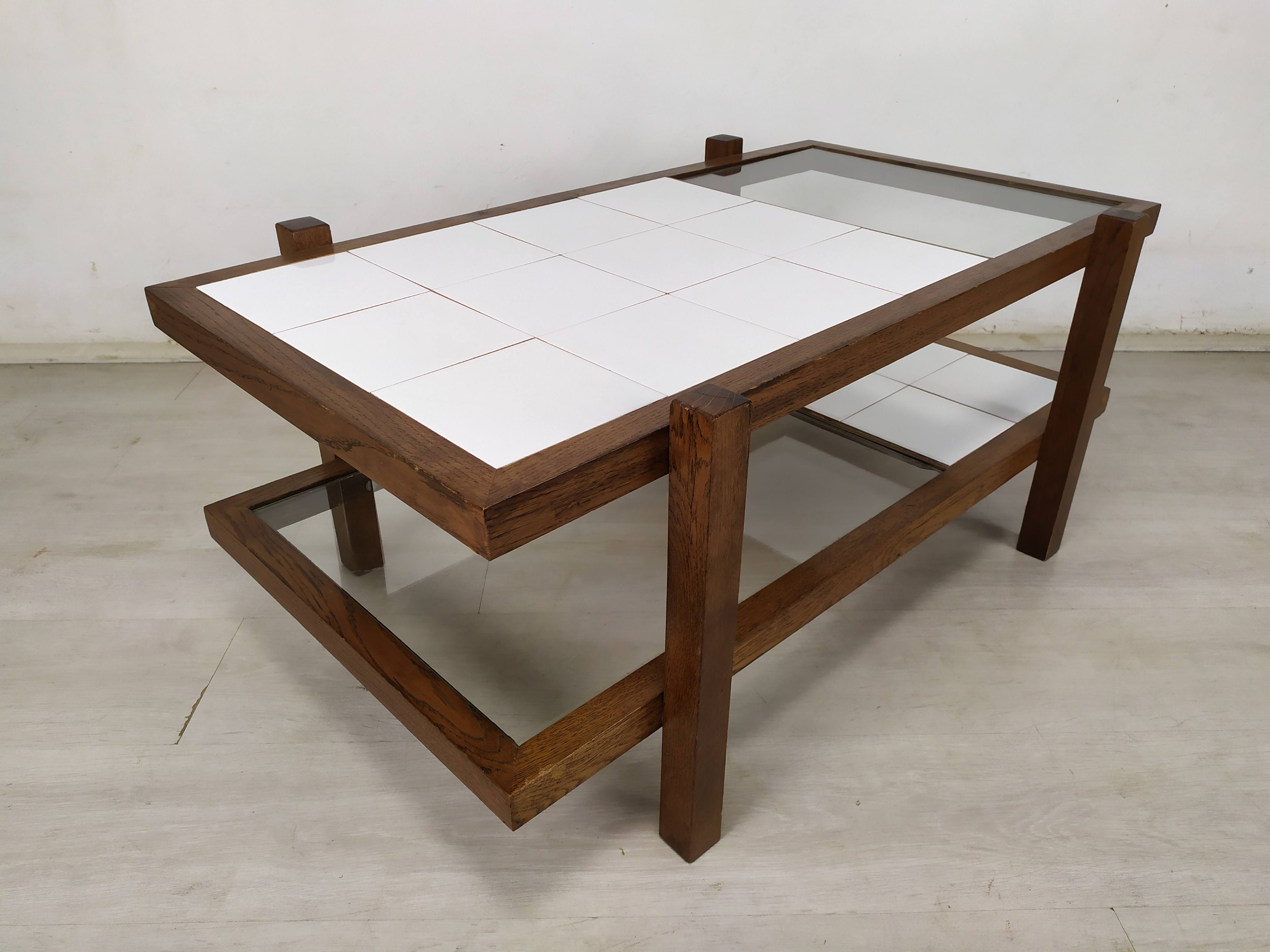 Vintage coffee table double trays