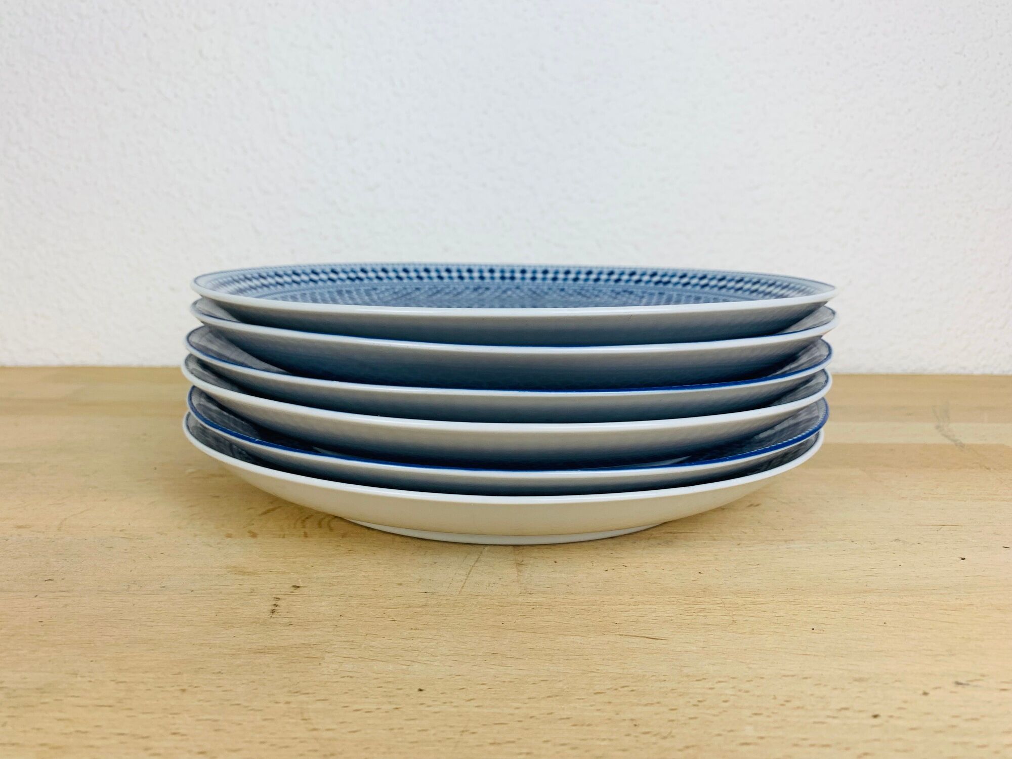 6 flat plates Cocema Fes Morocco, blue mosaic