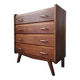 Vintage chest of drawers with solid oak compass legs