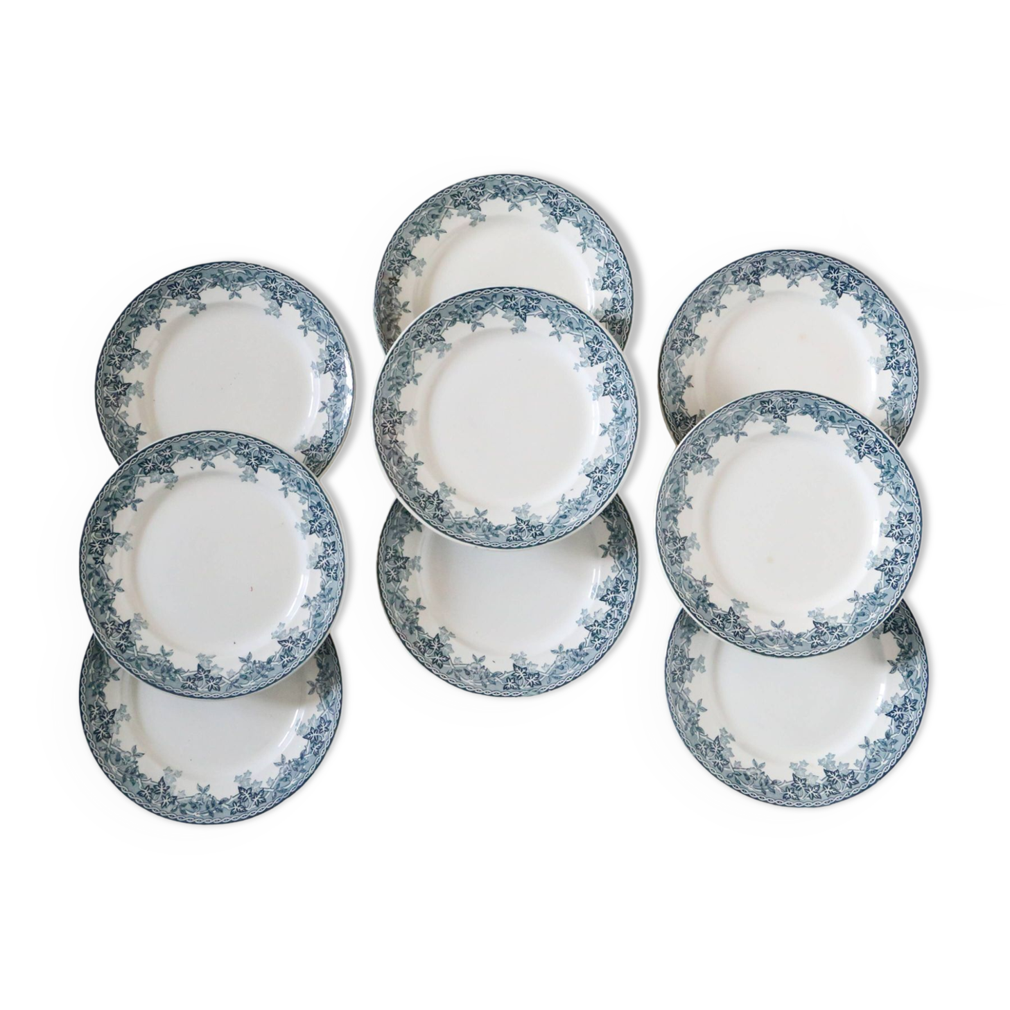 Dessert plates x9, iron earth, Estival model by Saint Amand