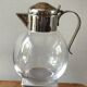 Art Deco carafe in silver metal and blown glass