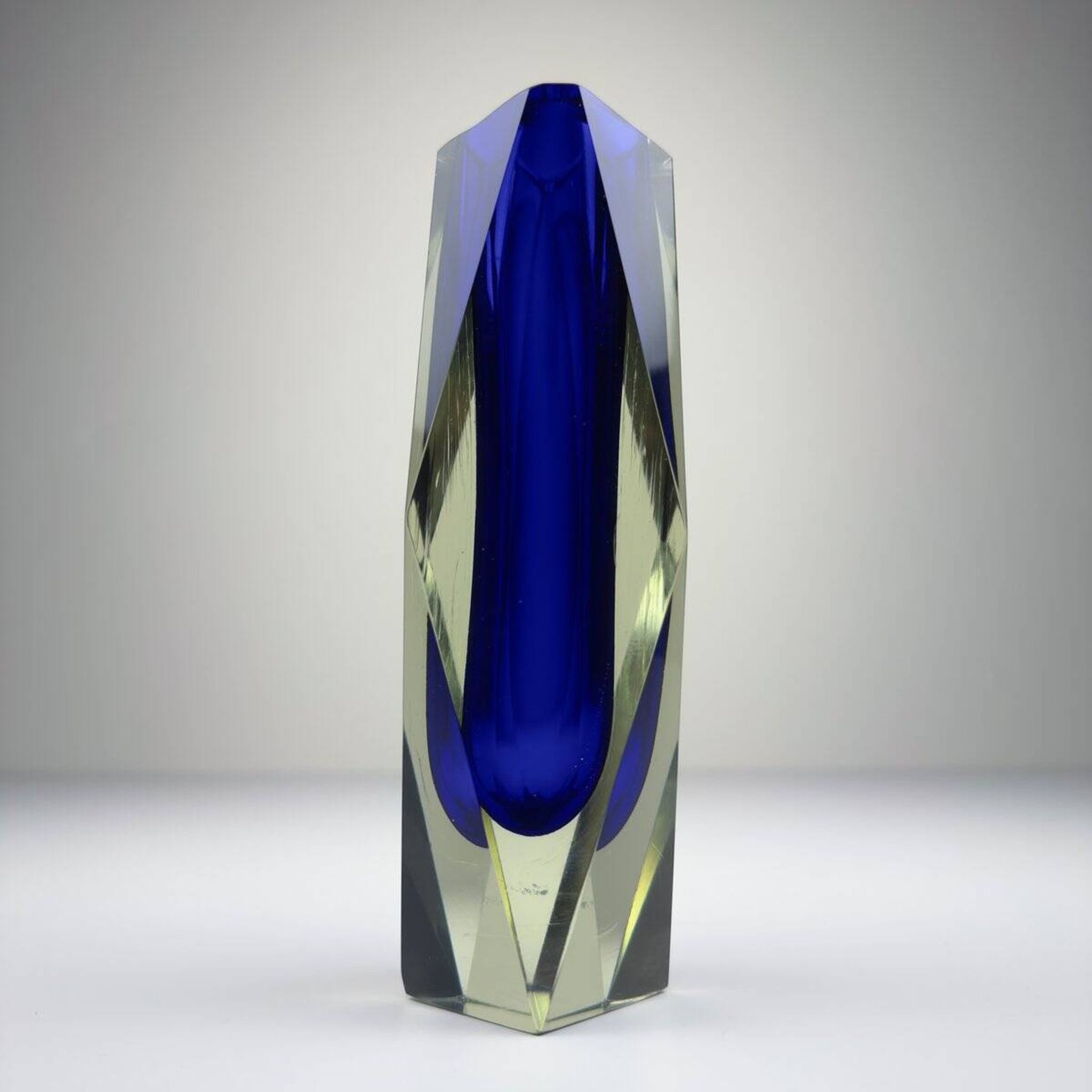 Murano Blue Sommerso Vase, Vintage, Italy, 1970s