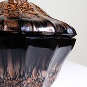 Vintage Vincenzo Nason Murano black aventurine glass sugar bowl/box
