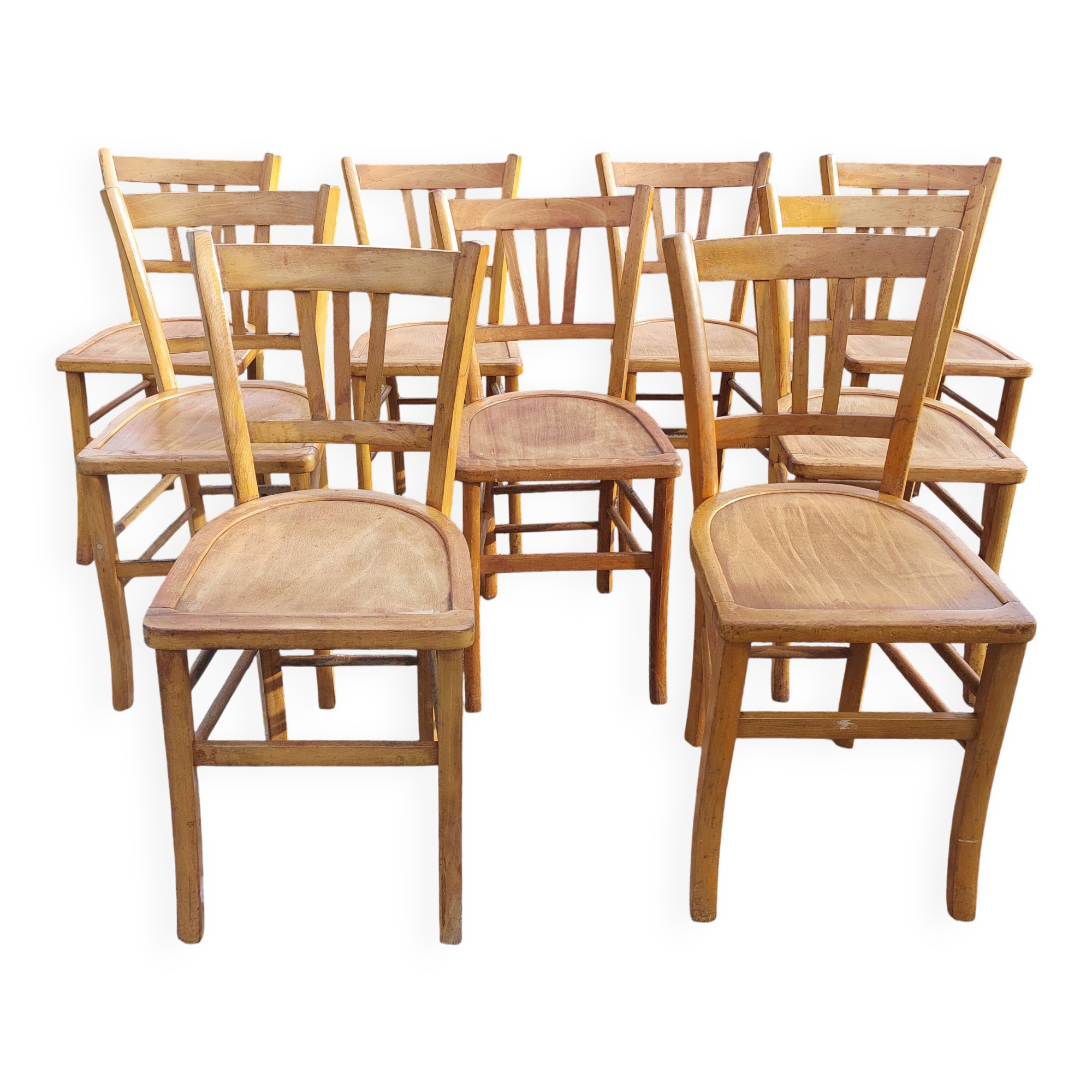 9 wooden bistro chairs, Luterma style