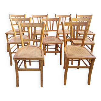 9 wooden bistro chairs, Luterma style