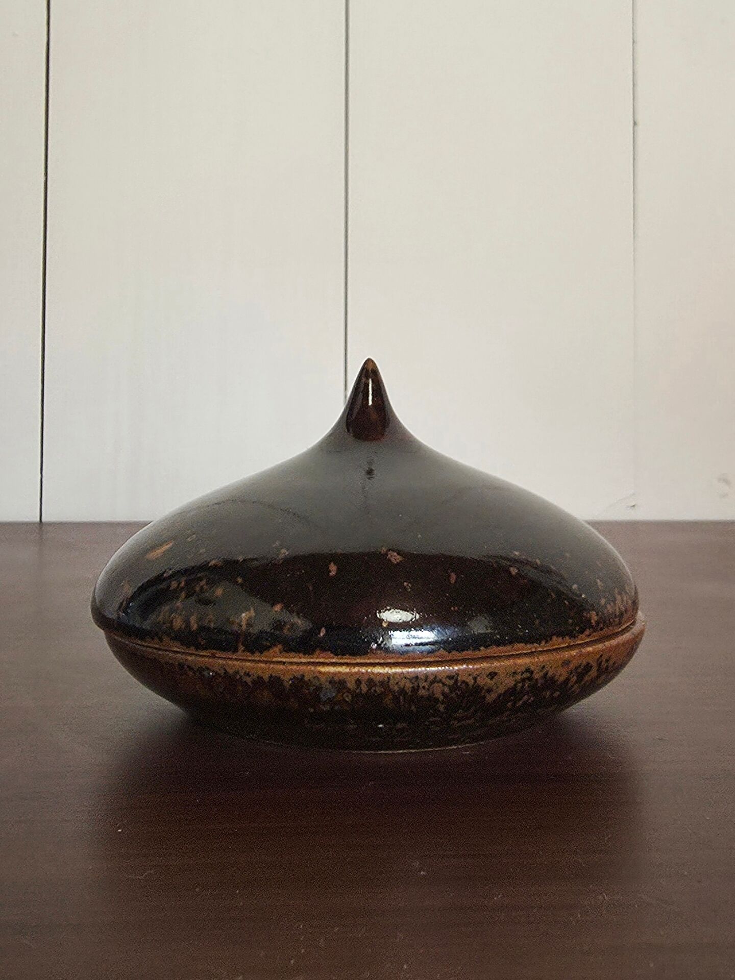 François EVE small circular box in glazed stoneware