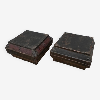 Pair of old tea boxes