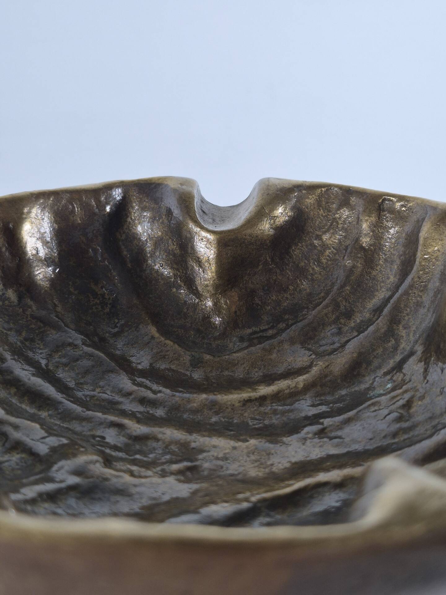 Vintage mid century brutalist brass ashtray