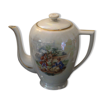 Vintage French Teapot Antiquity Limoges Berry DLT Mehun France, Art deco 1900