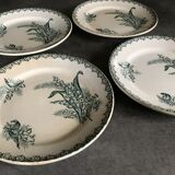 Set of 4 old plates st amandinoise st amand décor muguet
