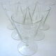 Suite of six art-deco glasses with red wine in modernist shape in cut crystal